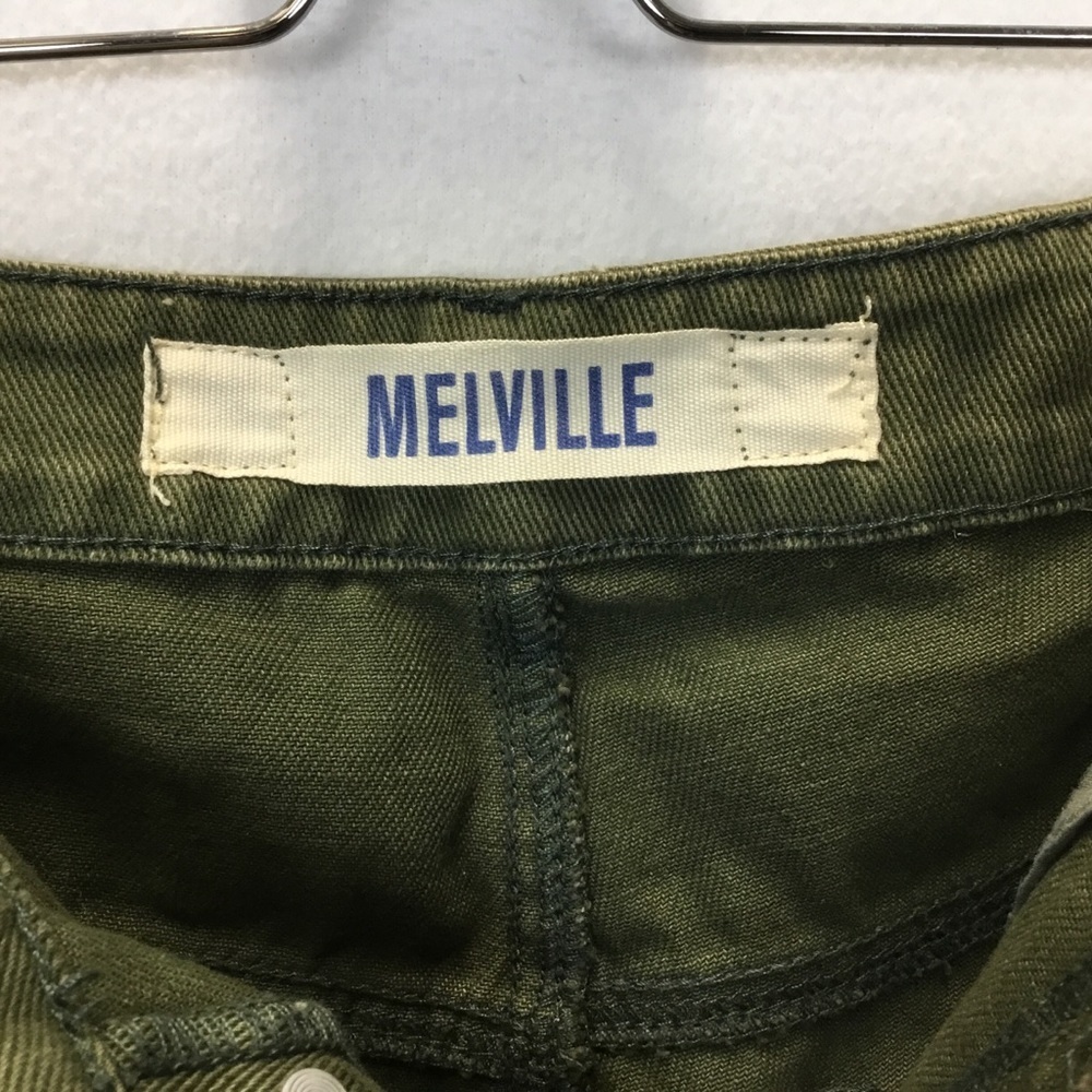 Brandy Melville Olive Green Denim Button Fly Cutoff Short - Picture 10 of 12